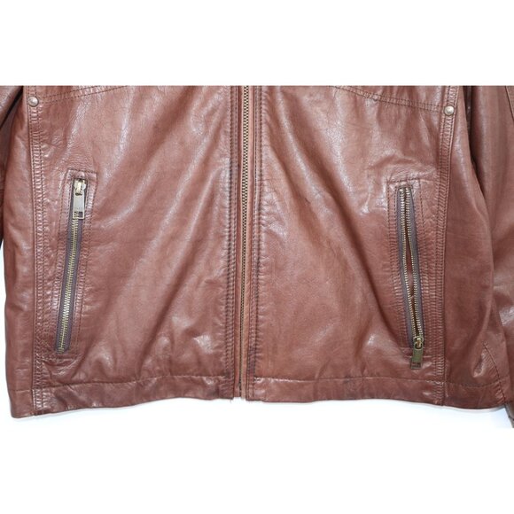Marc New York Andrew Marc Mens Leather Jacket Size M Full-Zip Front With Pockets - Picture 12 of 16